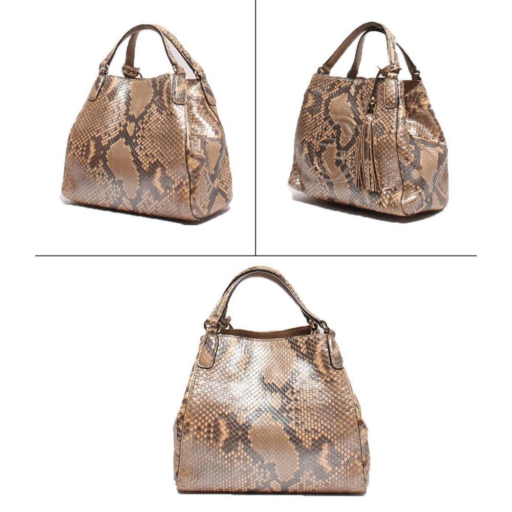 Gucci Soho bag handbag shoulder Brown crossbody Python